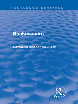 cover image of Shakespeare (Routledge Revivals)